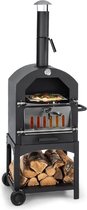 MaxxGarden Pizza oven buiten - Houtskool – Incl. Pizzasteen - 45x65x158cm