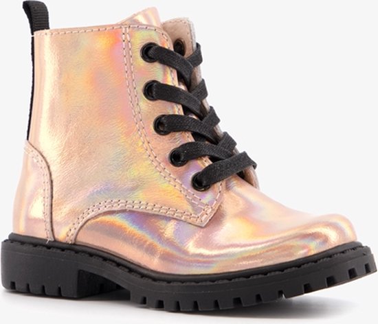 TwoDay leren meisjes veterboots - Goud - Maat 21 - Echt leer - Uitneembare  zool | bol.com