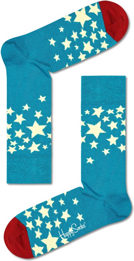 Happy Socks Stars Sock - blauwe strerrenhemel - Unisex - Maat: 36-40