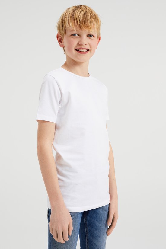 WE Fashion Jongens basic T-shirt met ronde hals, 2-pack