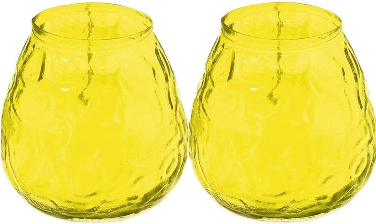 Trend Candles Windlicht - geurkaars - 2x - citronella - 48 branduren Geel