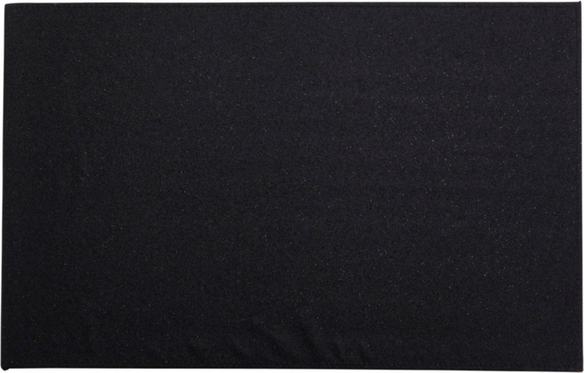 2x Rechthoekige glitter placemats/onderleggers zwart 44 x 29 cm - Diner/kerstdiner placemats