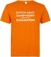 T-shirt Dutch Army Zandvoort supports the Champion | Max Verstappen / Red Bull Racing / Formule 1 fan | Grand Prix Circuit Zandvoort | kleding shirt | Oranje | maat XS