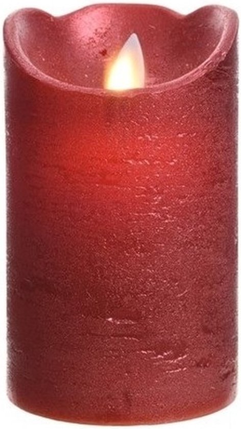 2x bougies LED / bougies piliers Noël rouge 10 cm scintillant - Décoration  de table de