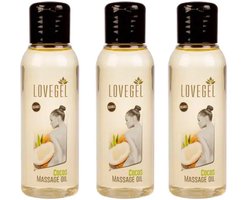 Lovegel - Erotisch massage olie - Kokos - 100 ml - 3 Stuks