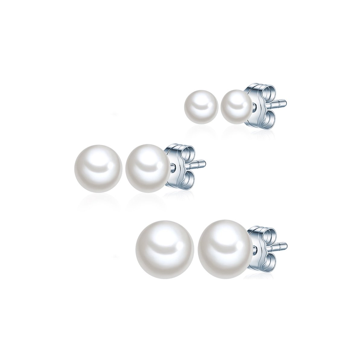 Valero Pearls Dames sieraden set 925 zilveren zoet water parel One Size Wit 32018596