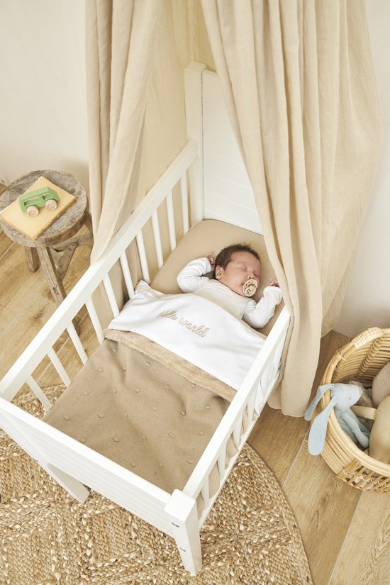 Meyco Baby Mini Knots teddy wiegdeken - sand - 75x100cm - 2.0 TOG van Meyco Baby — afbeelding 3