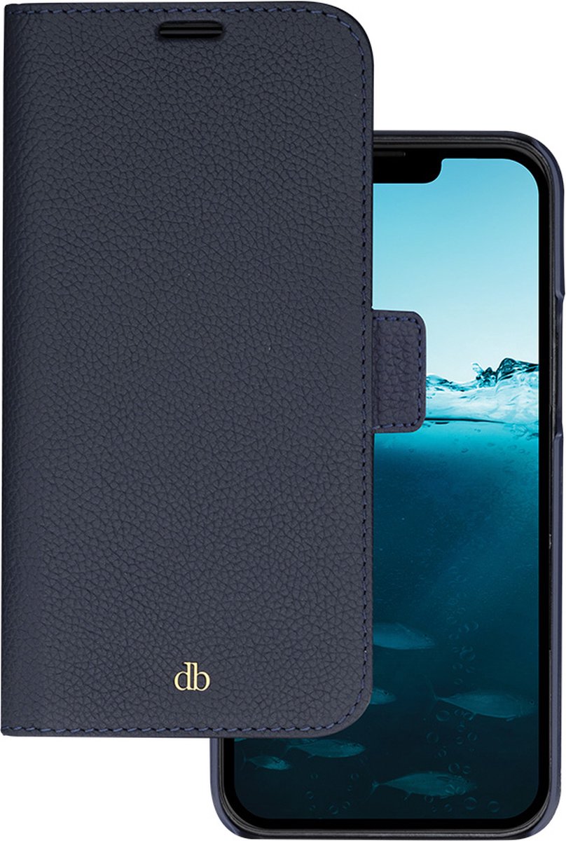 iPhone 14 Plus Bookcase hoesje - dbramante1928 - Effen Donkerblauw - Leer