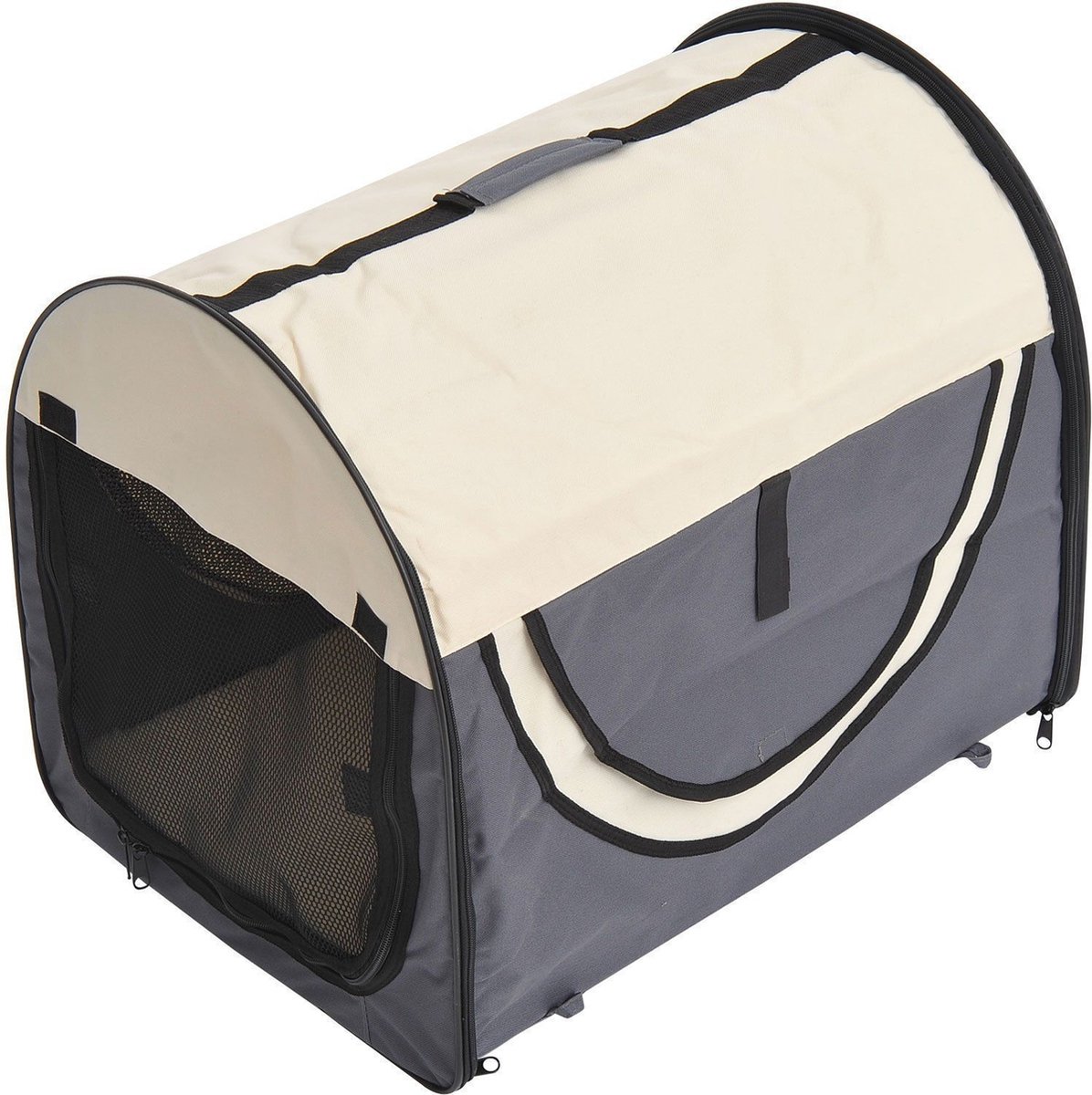 HUNTER draagtas LOS ANGELES, kleur: taupe/grijs, voor puppy's, kleine honden & katten tot 8 kg, ergonomische vorm, zachte katoen-polyesterstof, wasbaar, maat: 60 x 30 cm