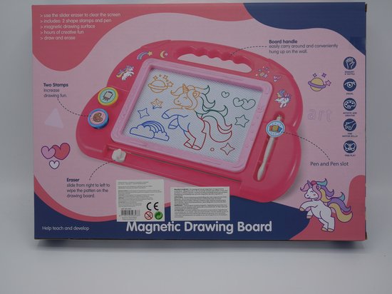Magneetbord voor kinderen, kleurrijk magisch tekenbord met 4