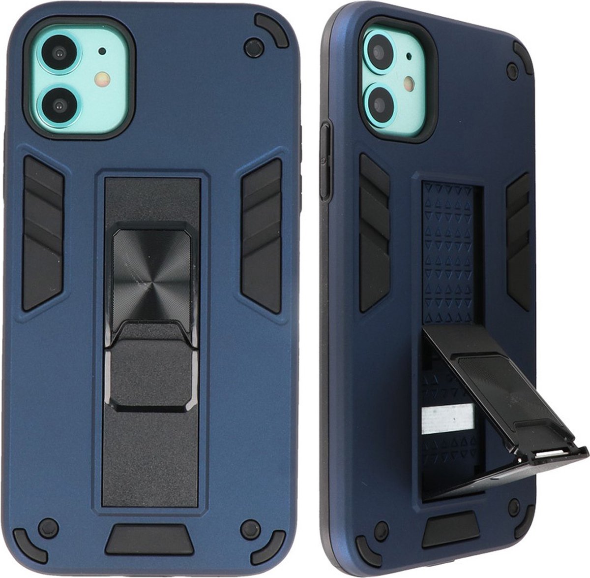 Hoesje Stand Hardcase Back Cover Color Navy geschikt voor Iphone 12 Mini