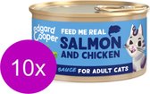 10x Edgard & Cooper Adult Chunks Kip & Saumon - Nourriture pour chat - 85g