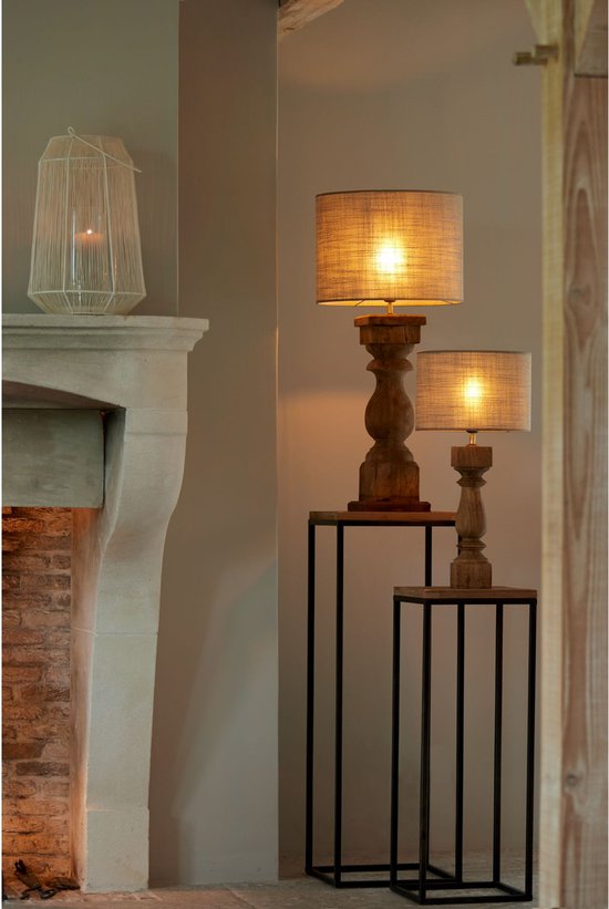 Light & Living Zuil Yarula - Hout/Zwart - Set - Landelijk