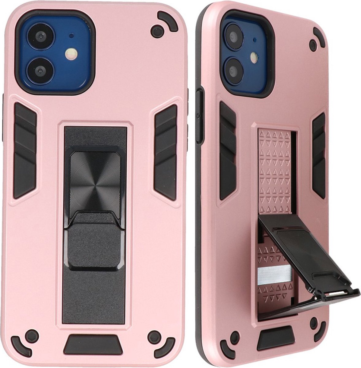 Hoesje Stand Hardcase Back Cover Color Roze geschikt voor Iphone 12 Mini