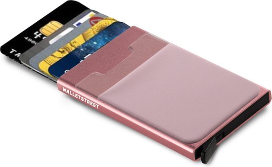 Walletstreet Uitschuifbare Pasjeshouder DS2 Plus - Walletstreet Aluminium Creditcardhouder Card Protector Anti-Skim/ RFID Card Protector 8 Pasjes – Roze/Pink