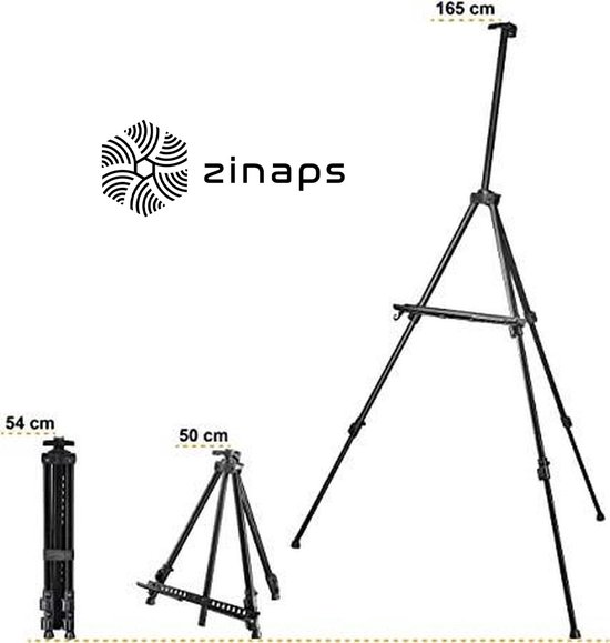 Walimex pro Easel XL 60-180 cm, Aluminium, Ideal as Easel, Table Easel and Field Easel, for canvases up to 140 x 4 cm, up to 6 kg, Shelf and Holder for Paint