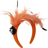 Jessidress® Luxe Haardiadeem Diademen Dames Diadeem Haarband Elegante Hoofdband met veren - Oranje
