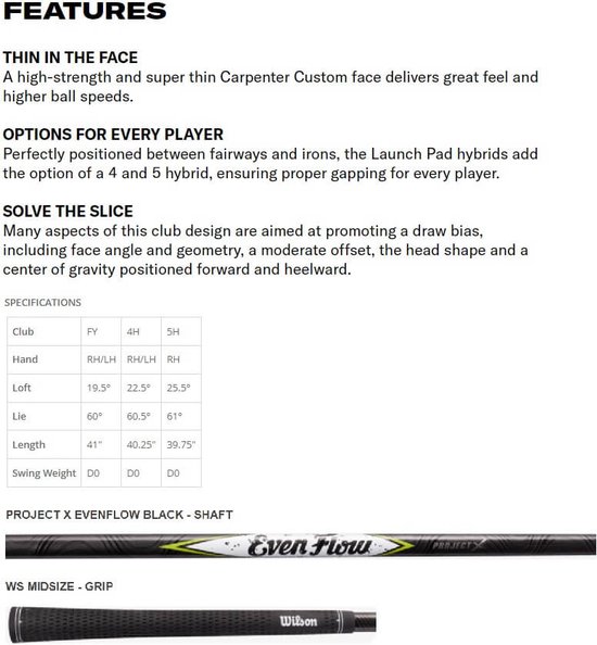 Wilson Launch Pad 2 Ladies Hybride Club 2022 - 5H - 25,5° - Rechtshandig - Ladies | van Wilson — afbeelding 4