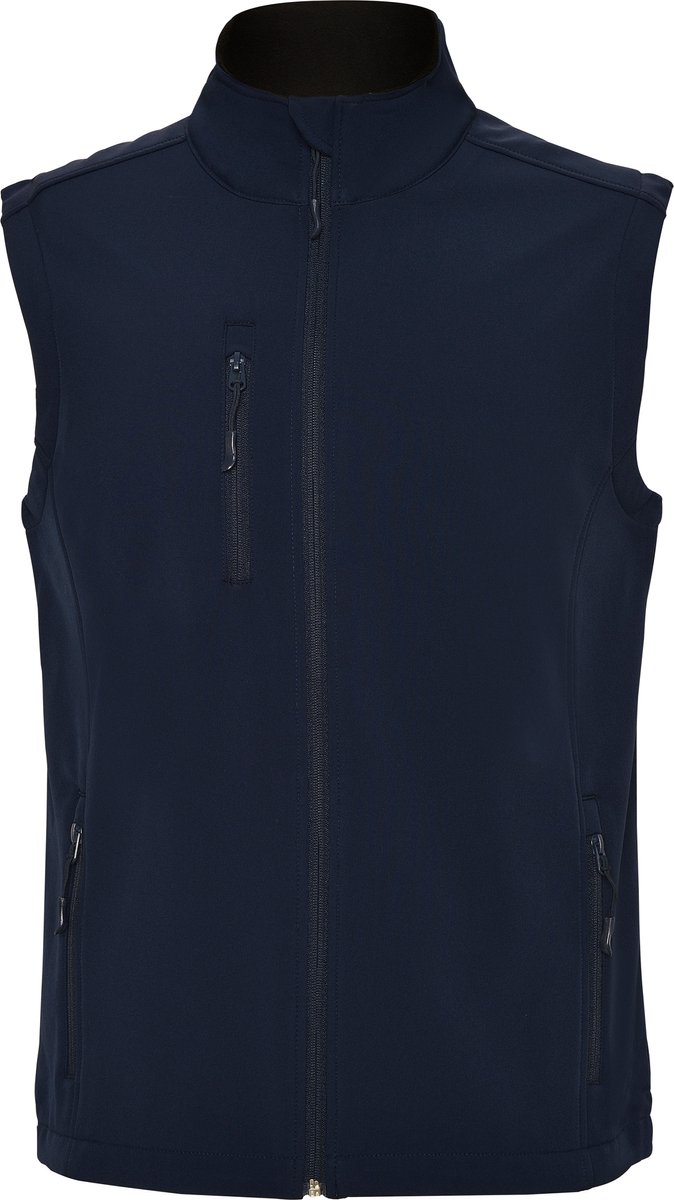 Donker Blauwe soft shell bodywarmer model Quebec merk Roly maat L