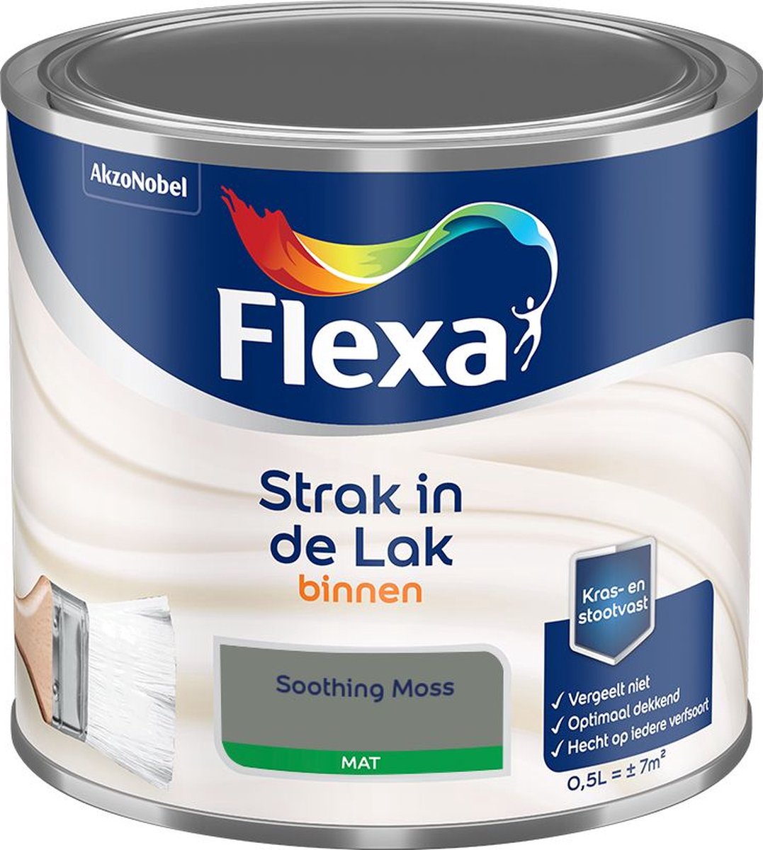 Flexa Strak in de Lak - Binnenlak - Mat - Soothing Moss - 500 ml