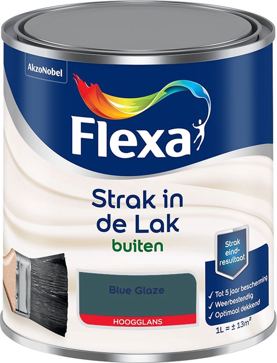 Flexa Strak in de Lak - Buitenlak - Hoogglans - Blue Glaze - 1 liter