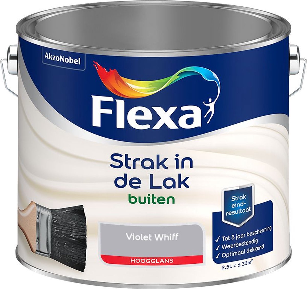 Flexa Strak in de Lak - Buitenlak - Hoogglans - Violet Whiff - 2,5 liter