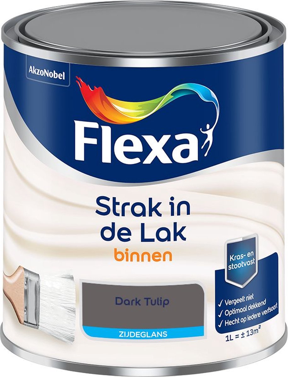 Flexa Strak in de Lak - Binnenlak - Zijdeglans - Dark Tulip - 1 liter