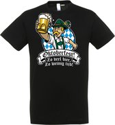 T-shirt Oktoberfest Zo veel bier zo weinig tijd | Oktoberfest dames heren | Tiroler outfit | Carnavalskleding dames heren | Zwart | maat XL
