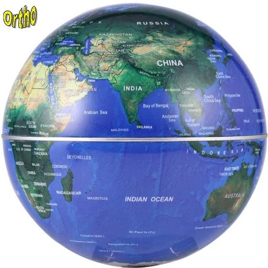 Ortho® - Globe flottant magique - Accessoire de bureau unique - Veilleuse - Eclairage LED - Globe magnétique - Groot modèle
