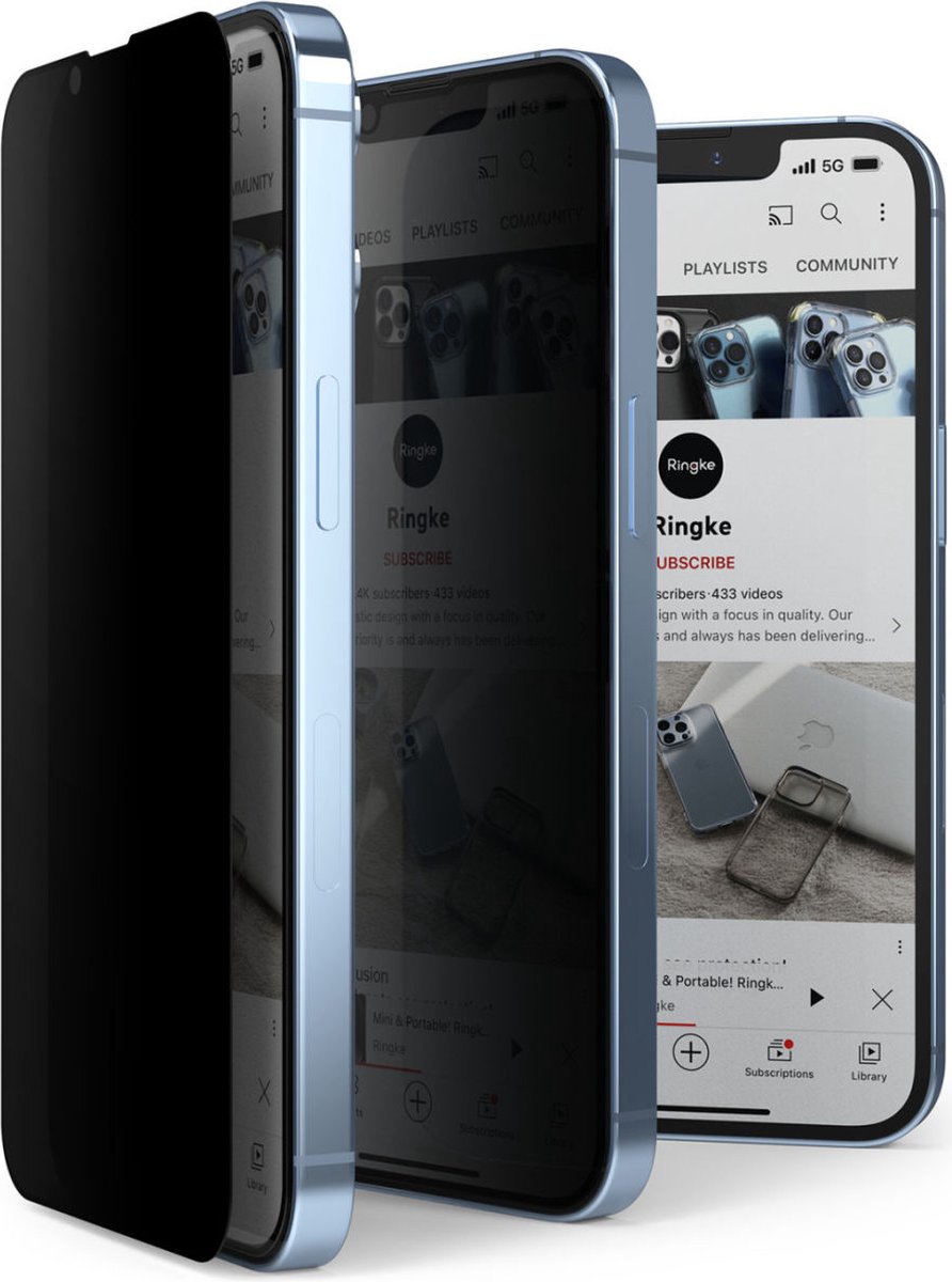 Protecteur D'Écran Verre Trempé Ringke Pour IPhone 17 Pro - Anti-Espion & Anti-Rayures 9H - Application Facile (Noir)