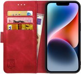 Rosso Element Book Case Wallet Hoesje Geschikt voor Apple iPhone 14 | Portemonnee | 3 Pasjes | Magneetsluiting | Stand Functie | Rood