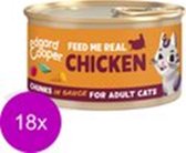 18x Edgard & Cooper Adult Chunks Kip - Nourriture pour chat - 85g
