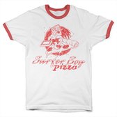 Stranger Things Heren Tshirt -M- Surfer Boy Pizza Wit
