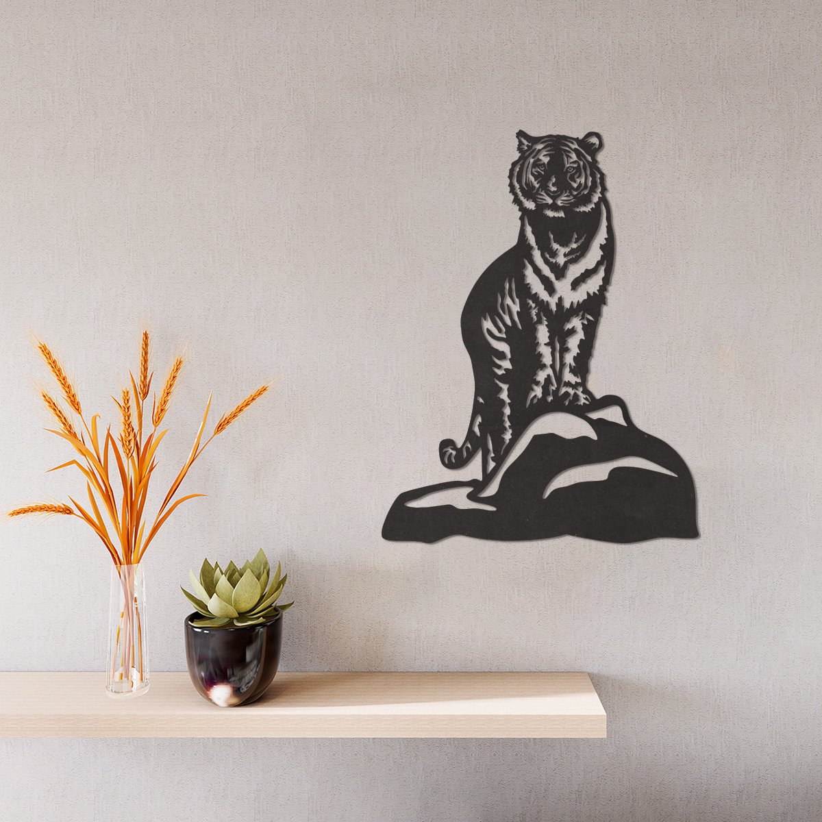 Houten Wanddecoratie Mahoniefineer Kolibrie bloemen