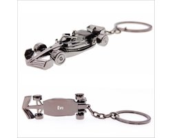 F1 Auto Sleutelhanger - Met Naam - Evi - Model 2024 - Gunmetal Black