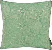 Velvet Green Flower Kussenhoes | Fluweel / Polyester | Groen | 45 x 45 cm