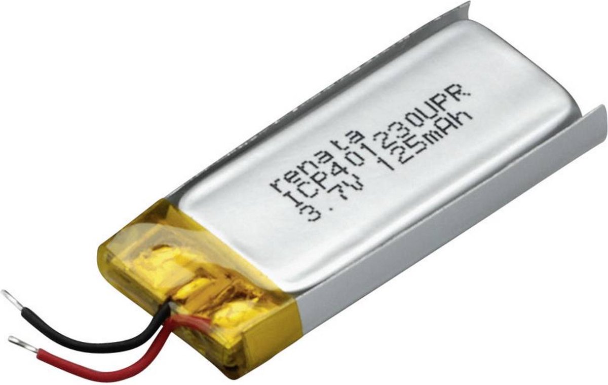 Renata ICP401230UPR Speciale oplaadbare batterij Prismatisch Kabel LiPo 3.7 V 130 mAh