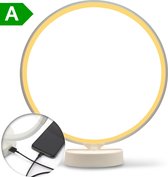 LIROMA® Daglichtlamp - Gratis Opberghoes - ⌀ 32 - USB poort - 10.000Lux - 3 Kleuren - Bureaulamp - Lichttherapielamp - Lichttherapie