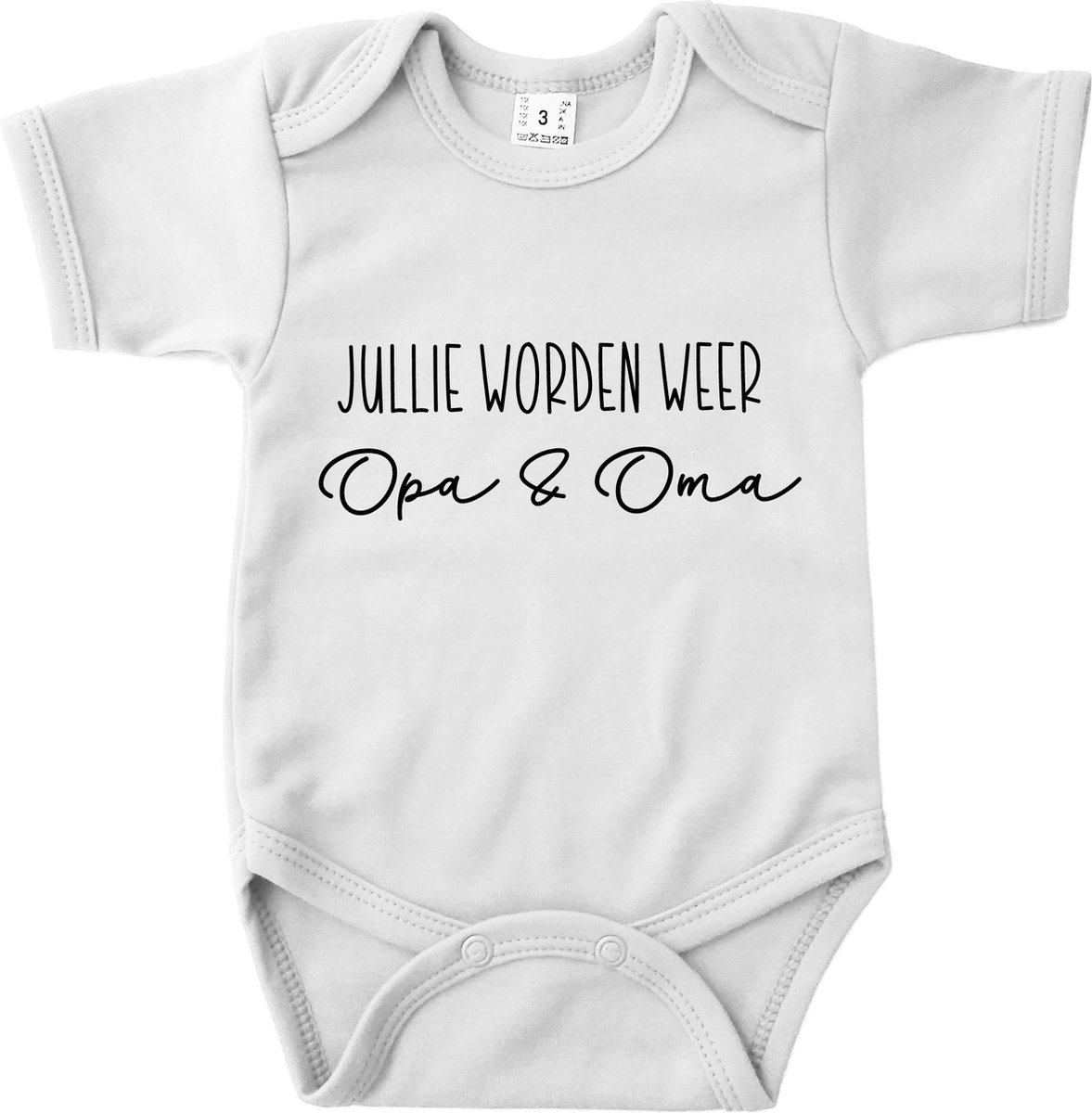 Rompertje baby Jullie worden weer opa en oma Wit Zwangerschap aankondiging
