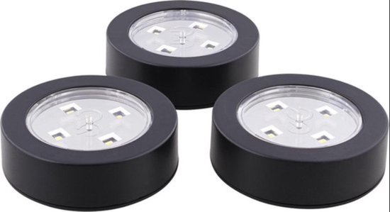 Lot de 3 Lampes à Led Push 7cm Blanc