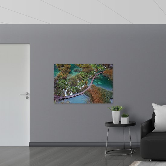 WallClassics - Toile - Pont entre Water envahie - 120x80 cm Photo sur Toile Peinture (Décoration murale sur Toile)