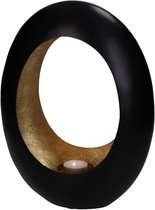 Kandelaar - Egg open zwart met goud