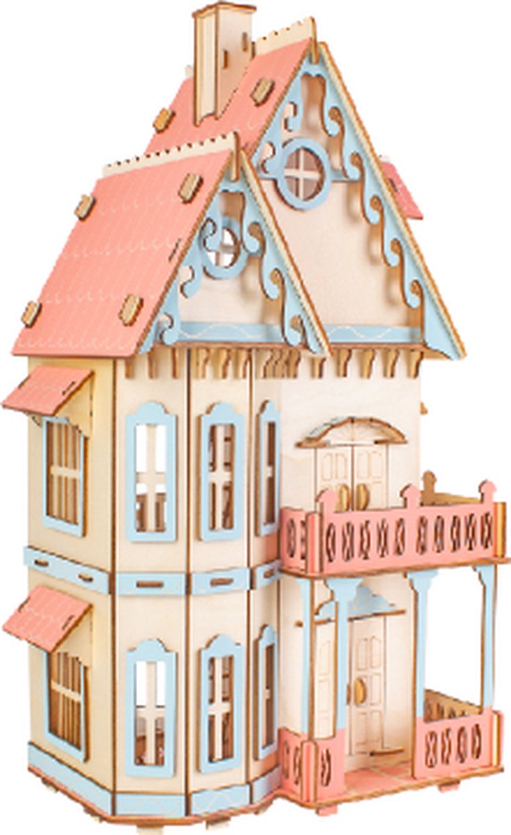 Kit de construction Maison de poupée en bois Villa Fantasia - petite  échelle 1:36 - bois