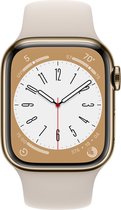 Bol.com Apple Watch Series 8 - 4G - 45mm - Goud Roestvrijstaal aanbieding