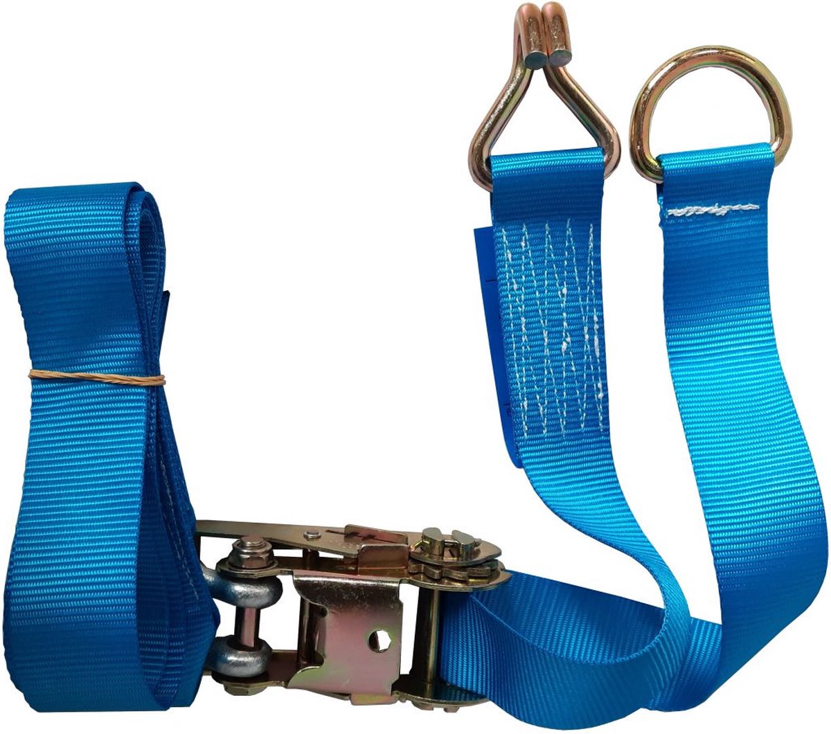50x3900 mm - sjorband 2 punts voor autotransport met extra band - auto vervoer band - auto ambulance band