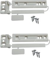 Lot de 2 guides de porte - guide coulissant de porte de koelkast - alternativement adapté pour Aeg Electrolux Zanussi Ikea Whirlpool - (avec 2x4 vis pour la fixation)
