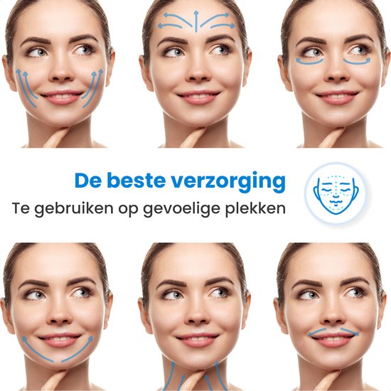 Ice roller gezicht - Dermaroller - Gezichtsmasker - Huidverzorging - Skincare - Gua Sha - Jade roller - Gezichtsverzorging - Gezichtsmassage apparaat - Blauw - Non needle - Dermapen - Leuk cadeau