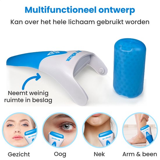 Ice roller gezicht - Dermaroller - Gezichtsmasker - Huidverzorging - Skincare - Gua Sha - Jade roller - Gezichtsverzorging - Gezichtsmassage apparaat - Blauw - Non needle - Dermapen - Leuk cadeau