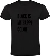 Black is my happy color Heren T-shirt - rock and roll - rock - dark - emo - zomer - zwart