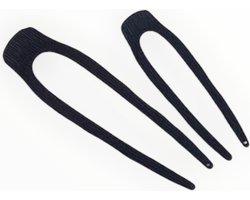 Hairpin Easy luxe set 2 stuks voor een perfect opsteekkapsel haarspelden haarmode zwart